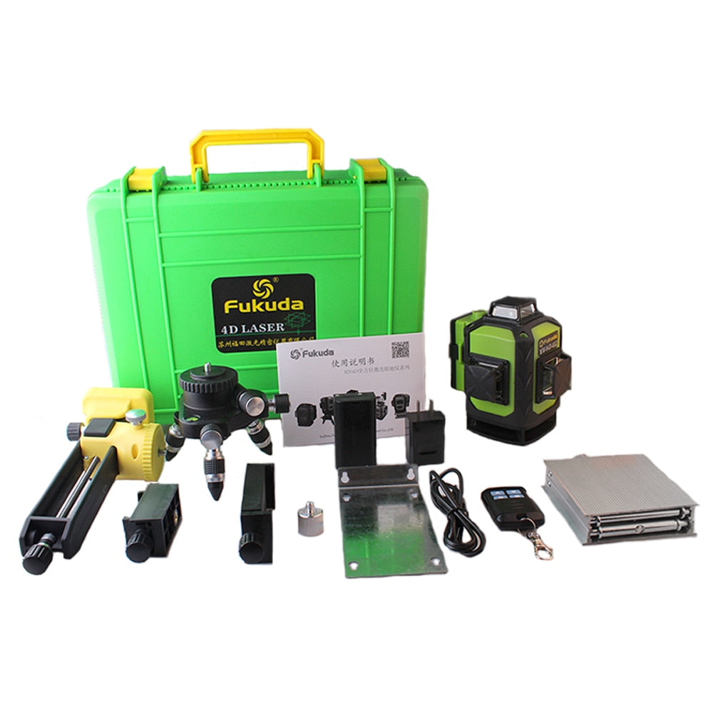 Fukuda Rotary Laser Level 360 16 Lines 4D Green Beam Cross Self-Leveling - KiwisLove