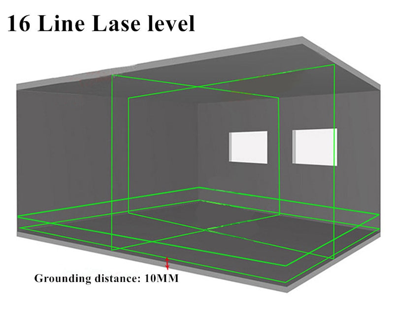 Fukuda Rotary Laser Level 360 16 Lines 4D Green Beam Cross Self-Leveling - KiwisLove