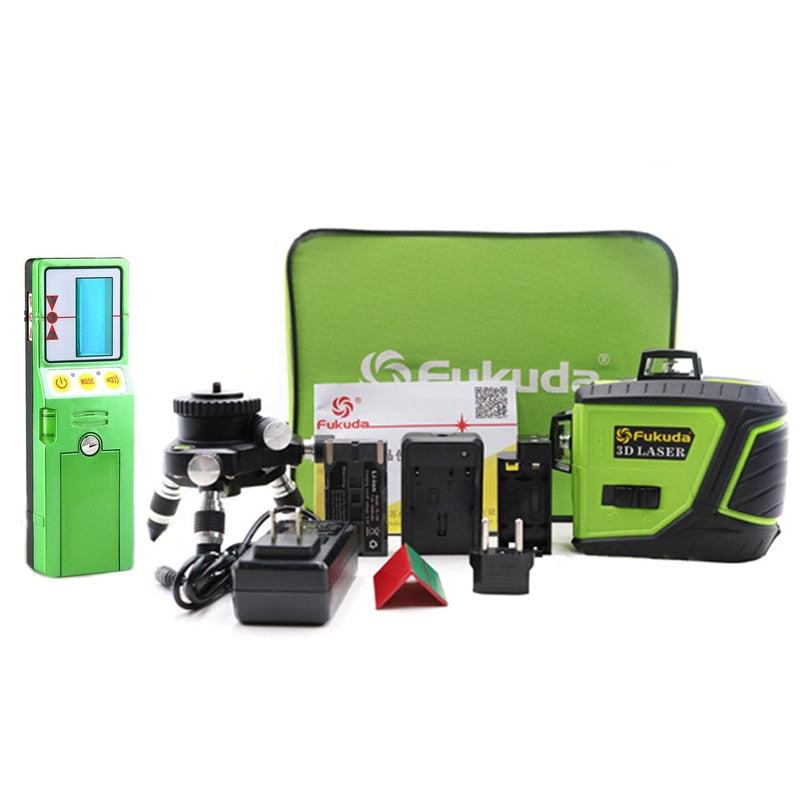 Fukuda 12 Line 3D laser level 360 Vertical Horizontal Self-leveling Cross Line - KiwisLove
