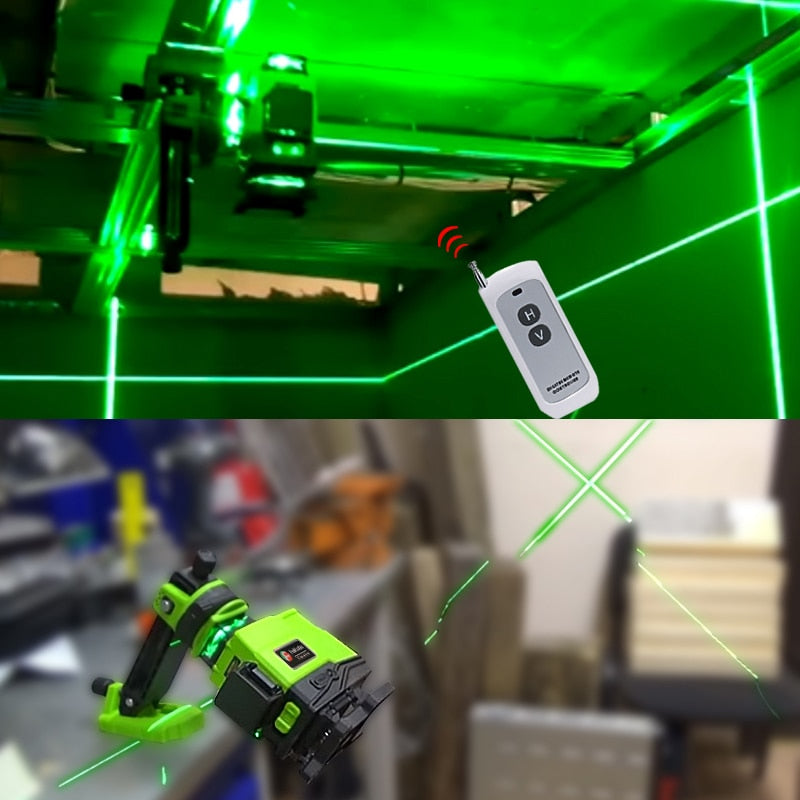 2pcs 5000MAH Battery Laser Level 16 lines green line 4D Self-Leveling 360 - KiwisLove