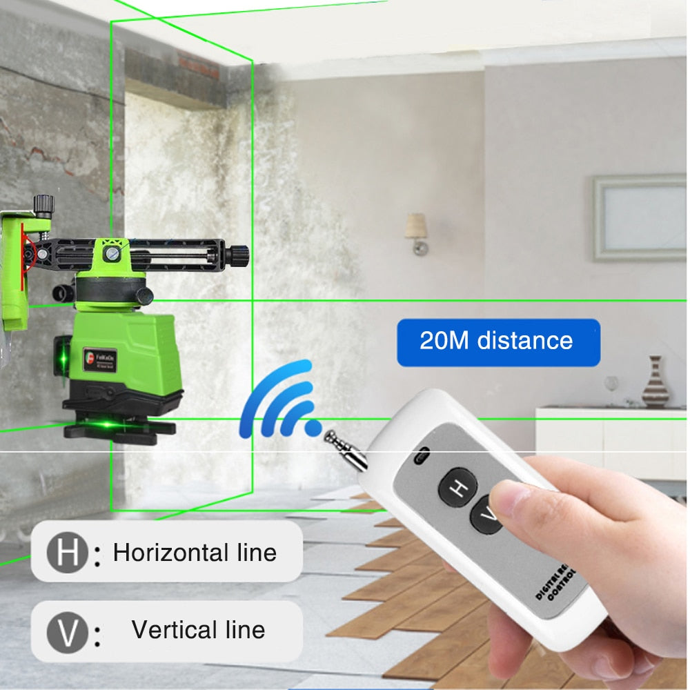 2pcs 5000MAH Battery Laser Level 16 lines green line 4D Self-Leveling 360 - KiwisLove