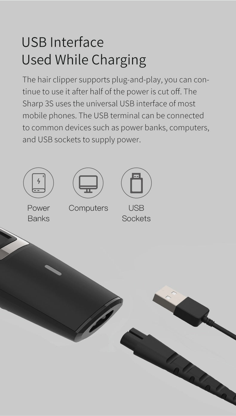 ENCHEN Sharp3 Hairdresser Electric Hair Clipper Trimmer Cordless - KiwisLove