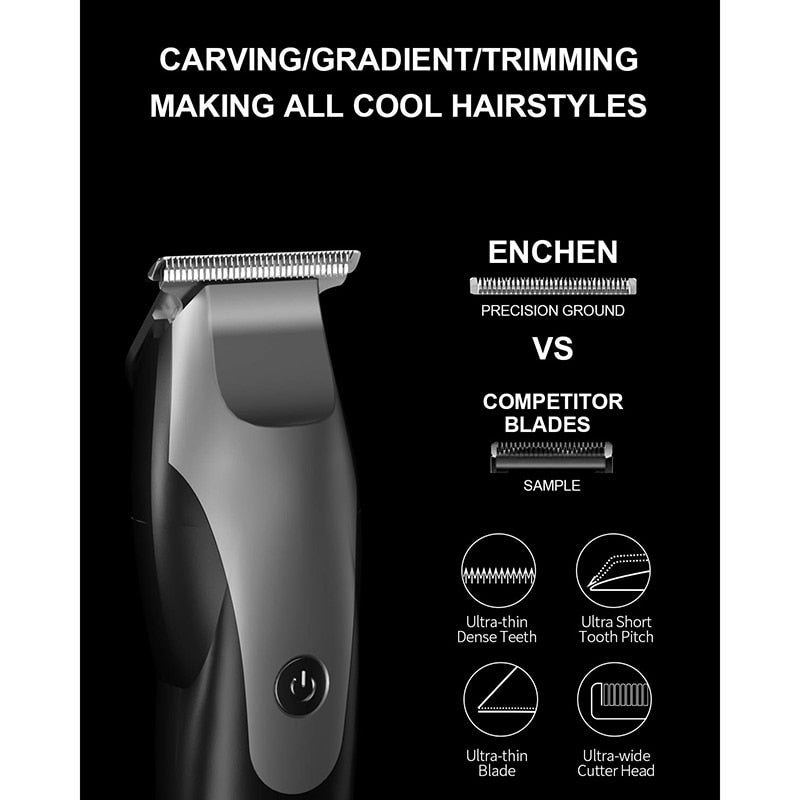 ENCHEN Electric Trimmer Hair Clippers with T Blade Close Haircut Kit - KiwisLove