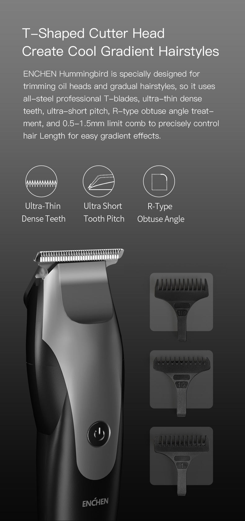ENCHEN Electric Trimmer Hair Clippers with T Blade Close Haircut Kit - KiwisLove