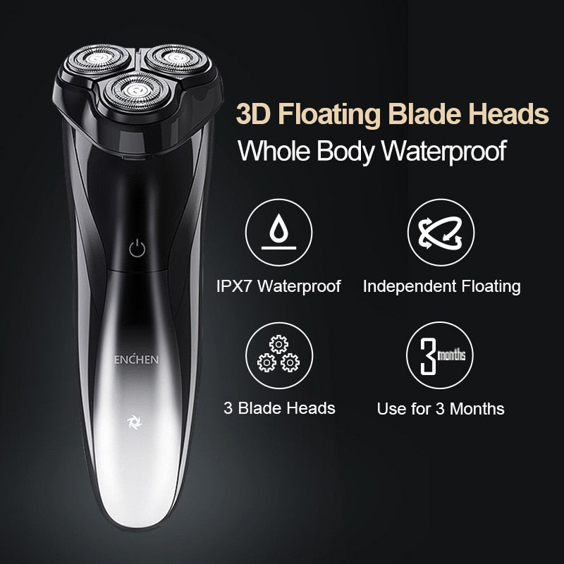 ENCHEN BlackStone 3CT Face Shaver  Wet  Dry Dual Use IPX7 Waterproof - KiwisLove