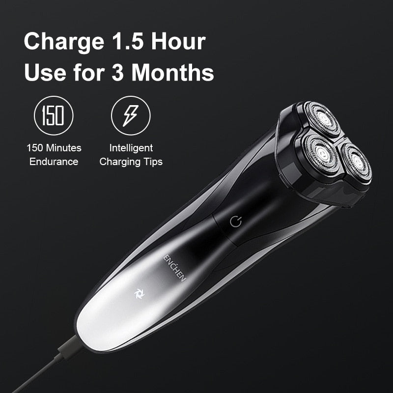 ENCHEN BlackStone 3CT Face Shaver  Wet  Dry Dual Use IPX7 Waterproof - KiwisLove