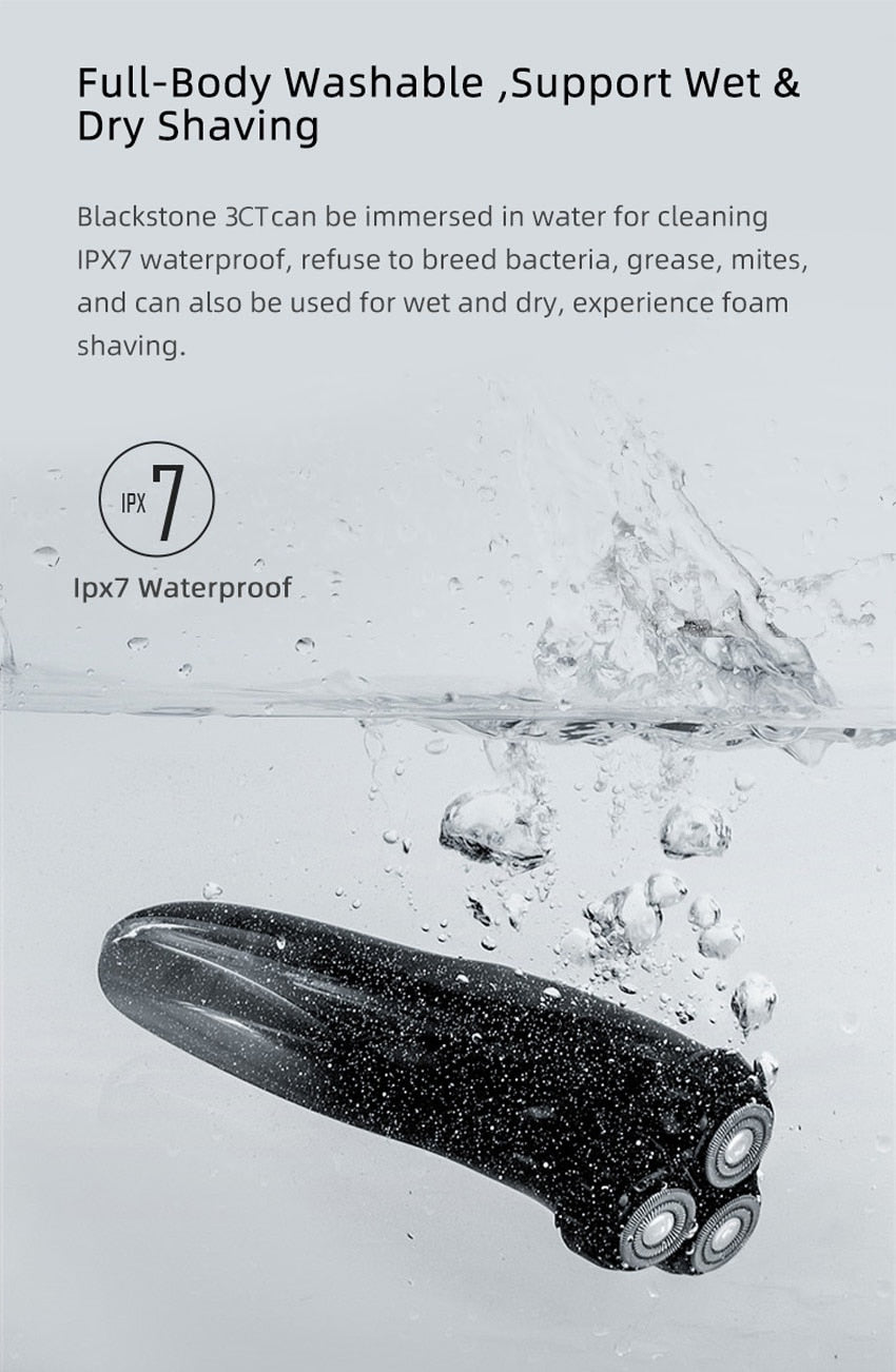 ENCHEN BlackStone 3CT Face Shaver  Wet  Dry Dual Use IPX7 Waterproof - KiwisLove