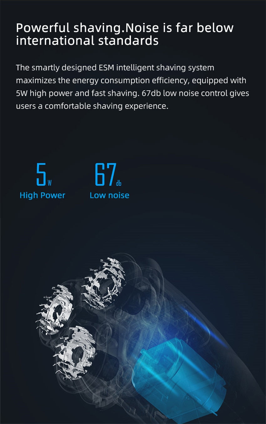 ENCHEN BlackStone 3CT Face Shaver  Wet  Dry Dual Use IPX7 Waterproof - KiwisLove