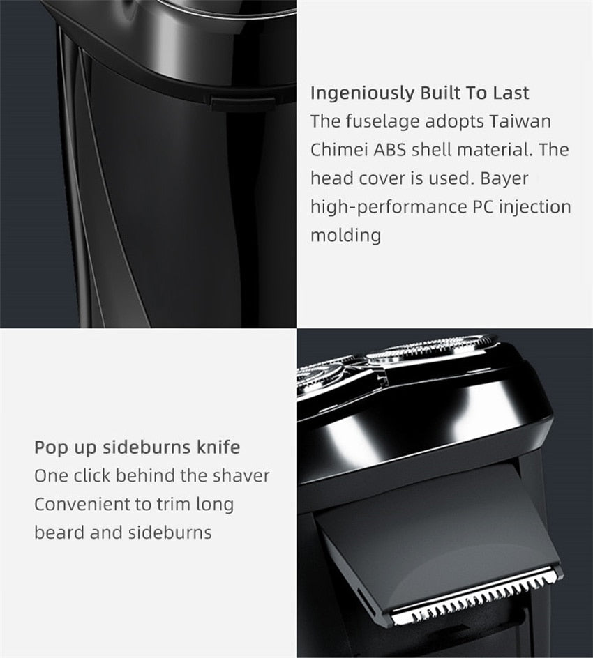 ENCHEN BlackStone 3CT Face Shaver  Wet  Dry Dual Use IPX7 Waterproof - KiwisLove