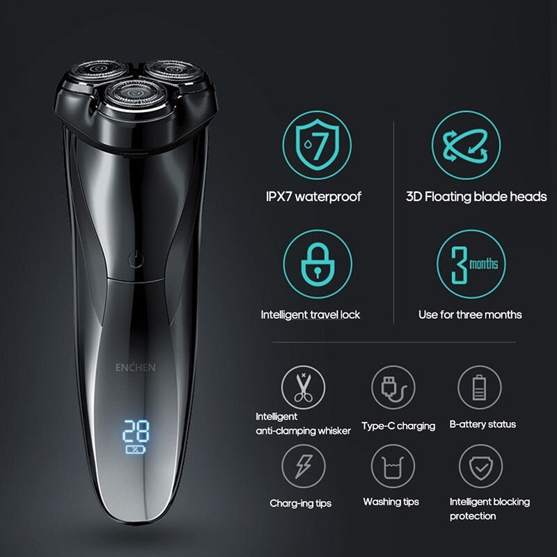 ENCHEN Blackstone 3 Electric Shaver Men Face Shaver with Popup Trimmer - KiwisLove