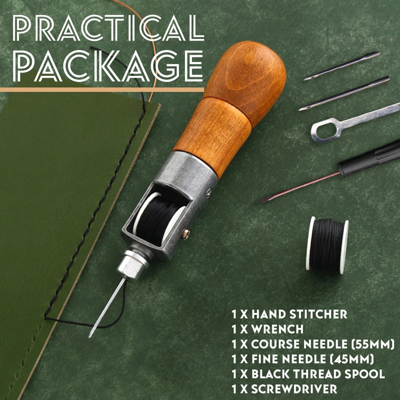 Leather Sewing Awl Kit Hand Stitcher Set Lock Stitching - KiwisLove