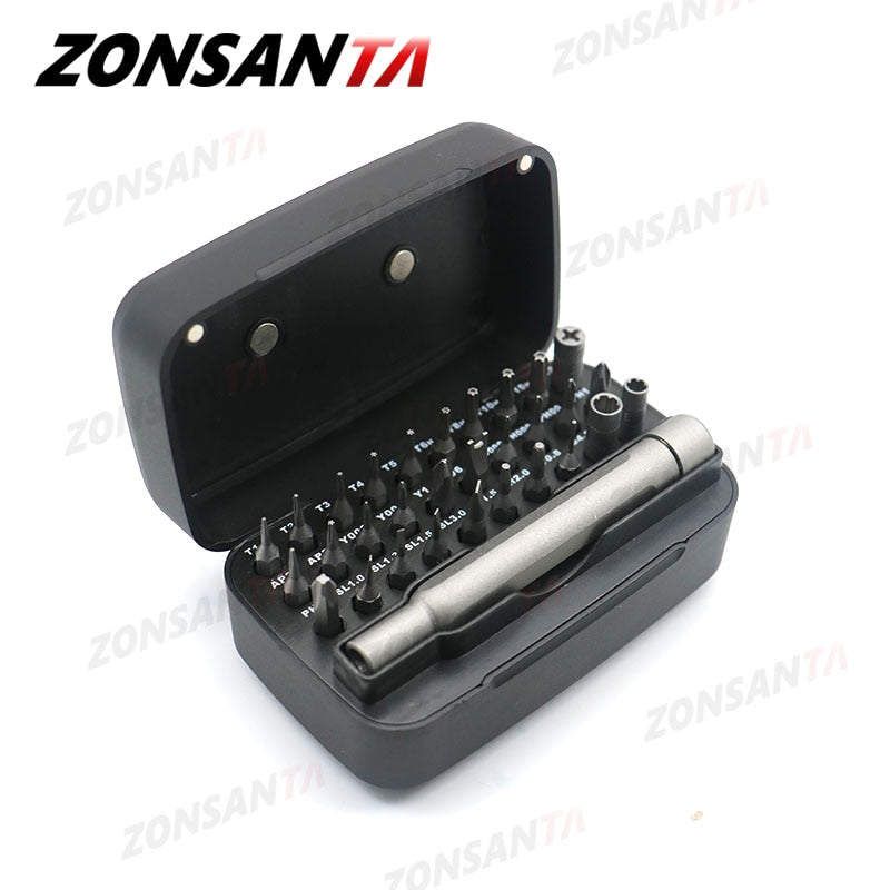 Screwdriver Kit 31 Precision Magnetic Bits Dismountable Hex Mobile Phone Glasses Repair - KiwisLove