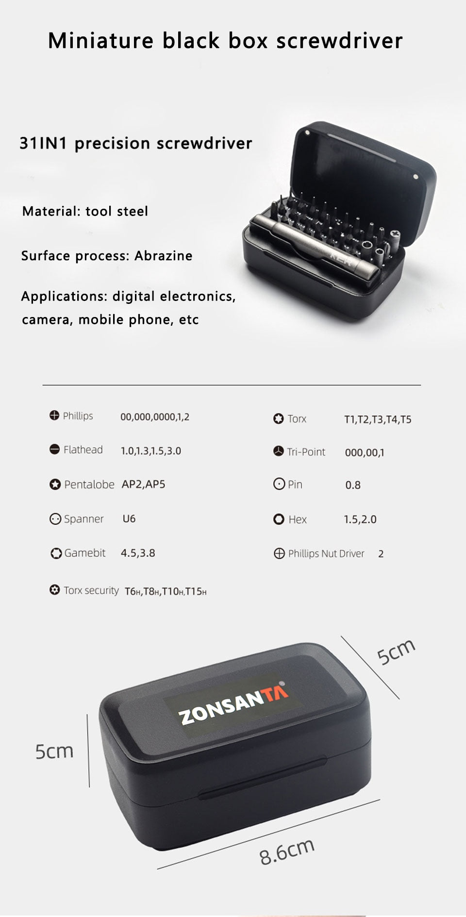 Screwdriver Kit 31 Precision Magnetic Bits Dismountable Hex Mobile Phone Glasses Repair - KiwisLove