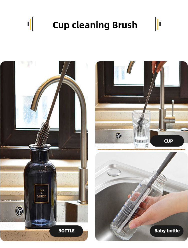 Cup Brush Scrubber Glass Cleaner  Kitchen Cleaning Silicone - KiwisLove