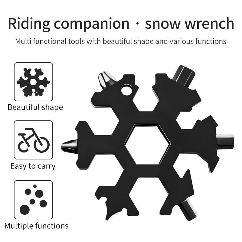 18-in-1 Snowflake Multi-Tool Portable Pocket Tool Wrench Ratchet Combination Metric Wrench Set Socket Wrench Nut Tool for Repair - KiwisLove