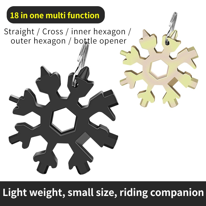 18-in-1 Snowflake Multi-Tool Portable Pocket Tool Wrench Ratchet Combination Metric Wrench Set Socket Wrench Nut Tool for Repair - KiwisLove