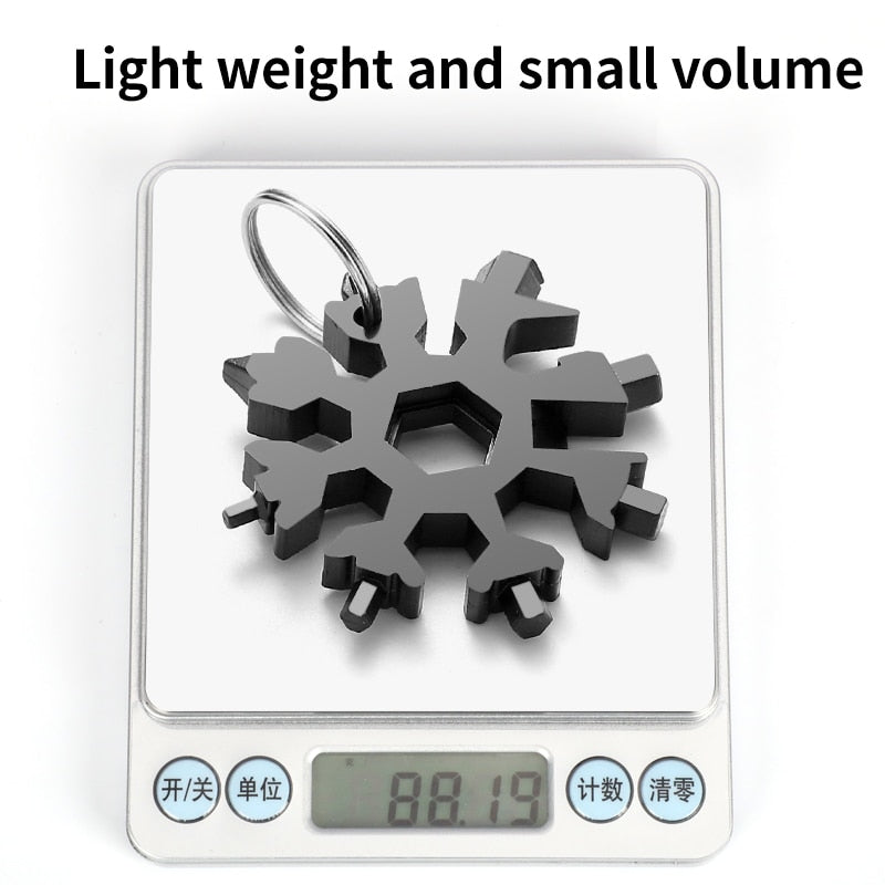 18-in-1 Snowflake Multi-Tool Portable Pocket Tool Wrench Ratchet Combination Metric Wrench Set Socket Wrench Nut Tool for Repair - KiwisLove