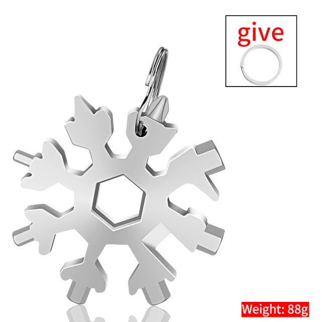 18-in-1 Snowflake Multi-Tool Portable Pocket Tool Wrench Ratchet Combination Metric Wrench Set Socket Wrench Nut Tool for Repair - KiwisLove