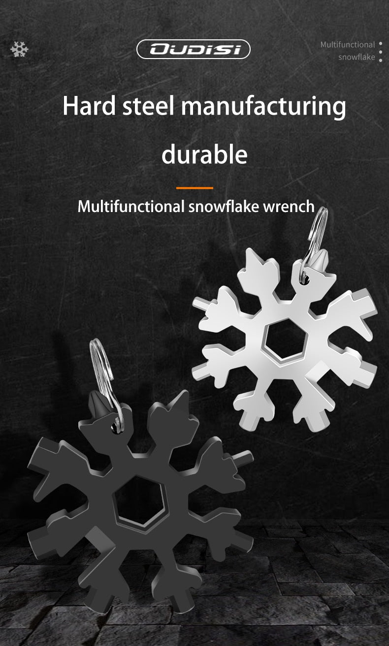 18-in-1 Snowflake Multi-Tool Portable Pocket Tool Wrench Ratchet Combination Metric Wrench Set Socket Wrench Nut Tool for Repair - KiwisLove