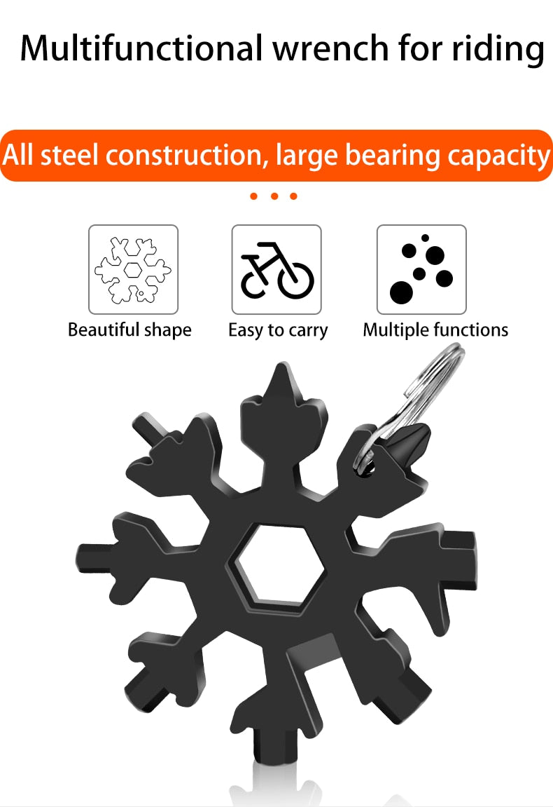 18-in-1 Snowflake Multi-Tool Portable Pocket Tool Wrench Ratchet Combination Metric Wrench Set Socket Wrench Nut Tool for Repair - KiwisLove