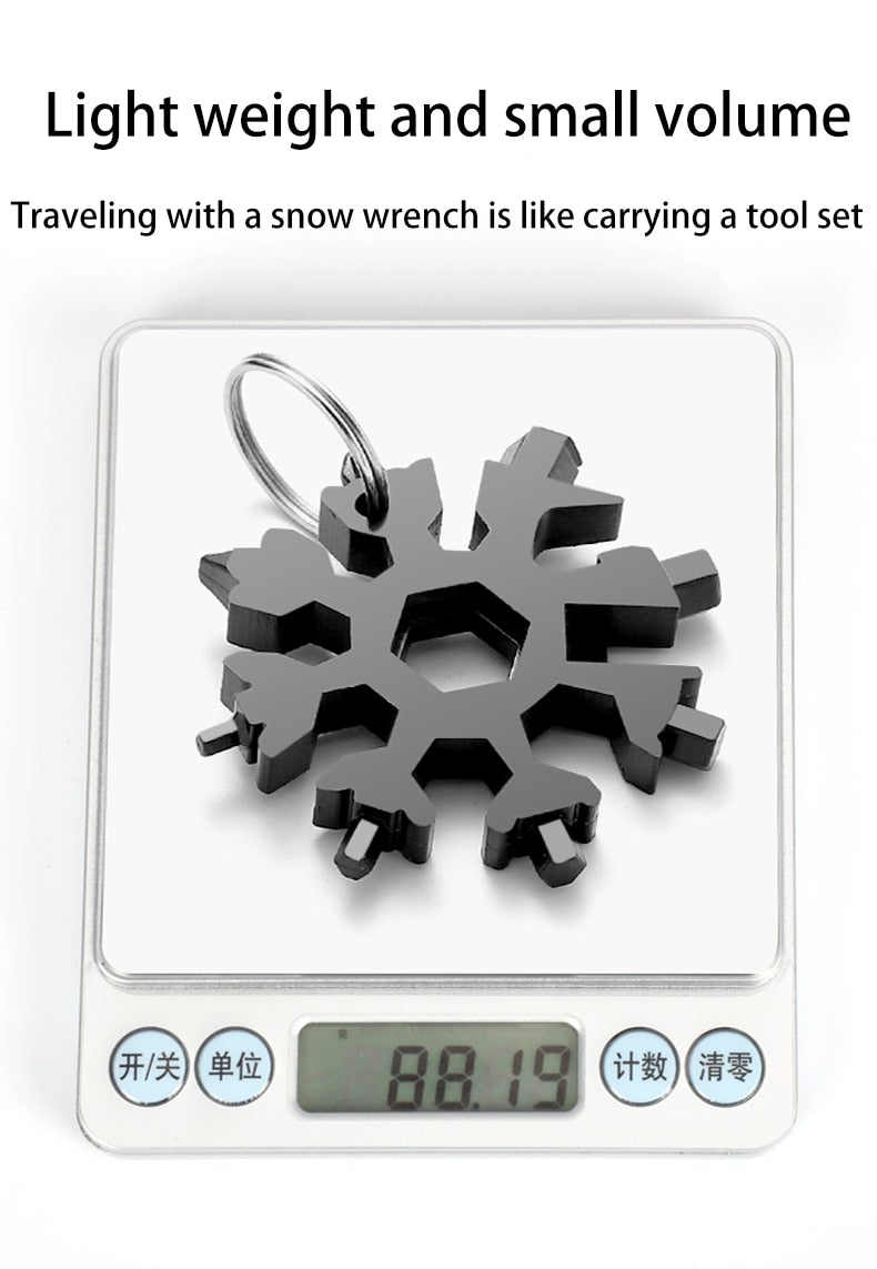 18-in-1 Snowflake Multi-Tool Portable Pocket Tool Wrench Ratchet Combination Metric Wrench Set Socket Wrench Nut Tool for Repair - KiwisLove