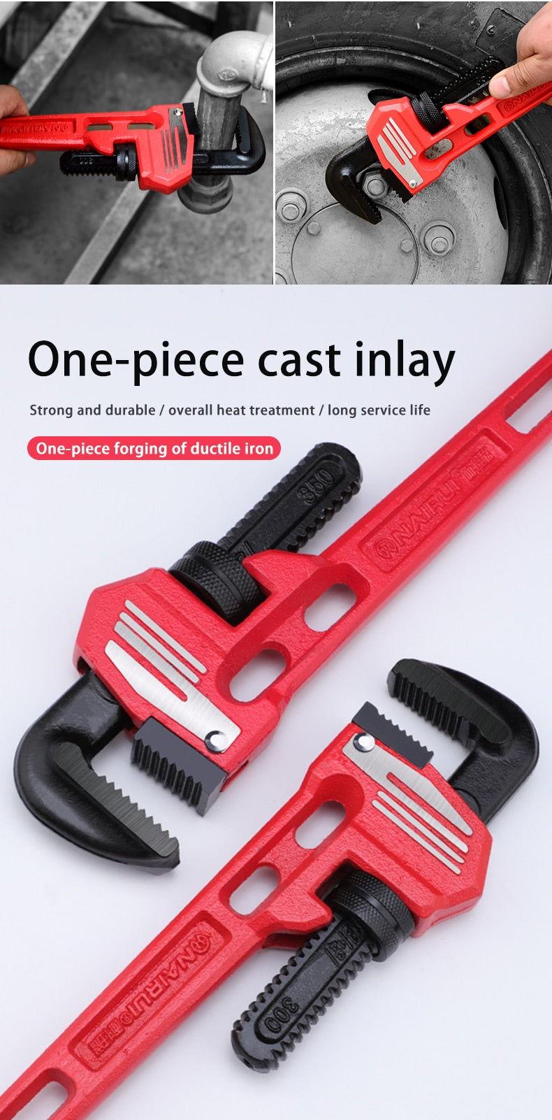 Pipe Wrench Heavy Duty Pliers Adjustable Anti-Corrosion Rust Plumbing - KiwisLove