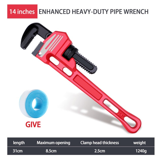 Pipe Wrench Heavy Duty Pliers Adjustable Anti-Corrosion Rust Plumbing - KiwisLove