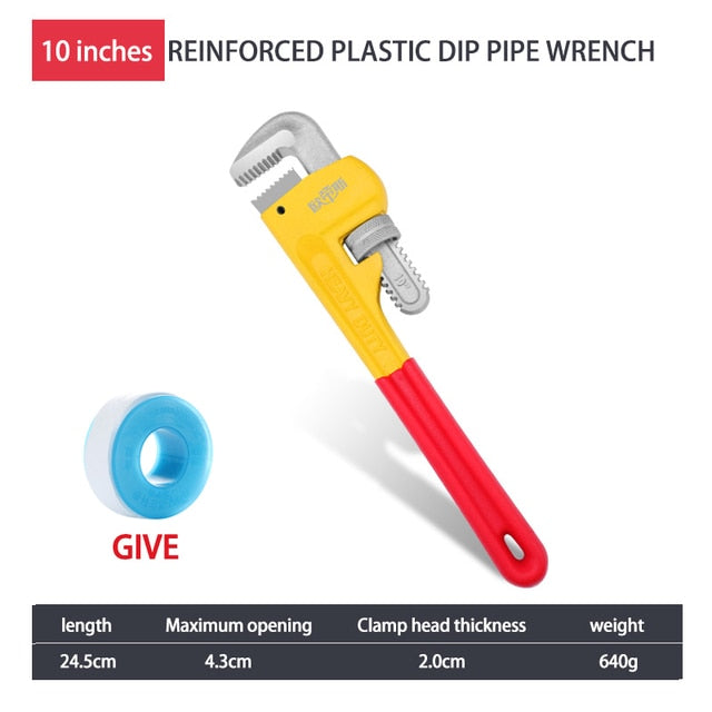 Pipe Wrench Heavy Duty Pliers Adjustable Anti-Corrosion Rust Plumbing - KiwisLove