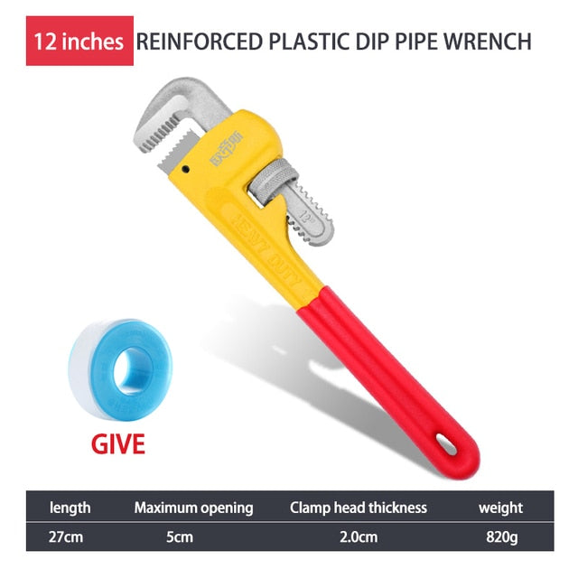 Pipe Wrench Heavy Duty Pliers Adjustable Anti-Corrosion Rust Plumbing - KiwisLove