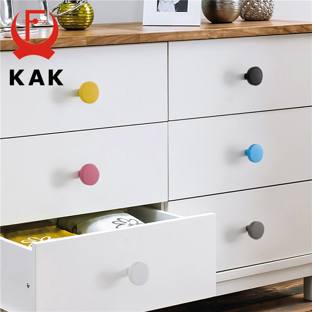 Cabinet Knobs Black Kitchen Handles Zinc Alloy Colorful - KiwisLove