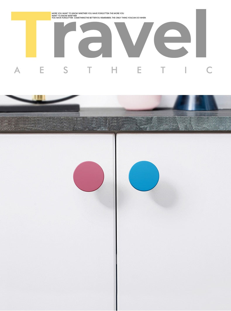 Cabinet Knobs Black Kitchen Handles Zinc Alloy Colorful - KiwisLove