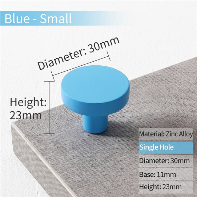 Cabinet Knobs Black Kitchen Handles Zinc Alloy Colorful - KiwisLove