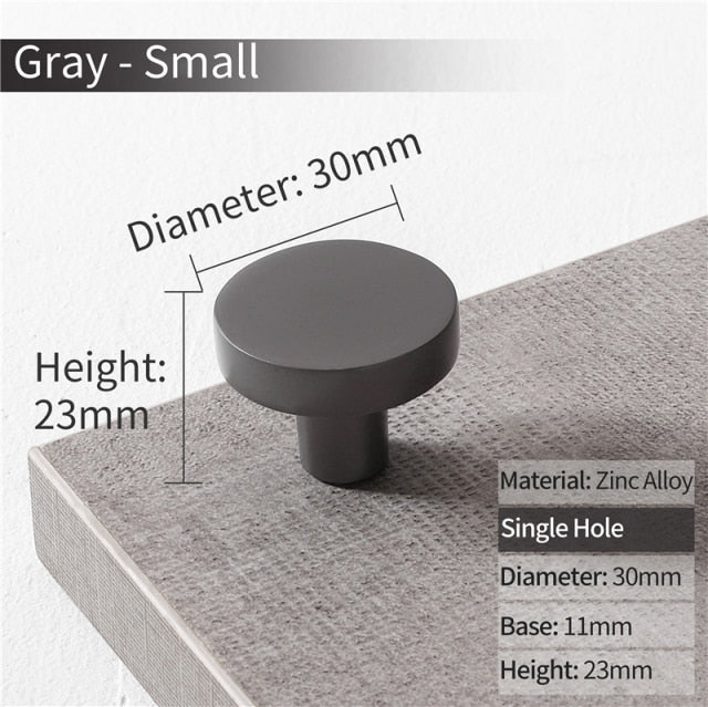 Cabinet Knobs Black Kitchen Handles Zinc Alloy Colorful - KiwisLove