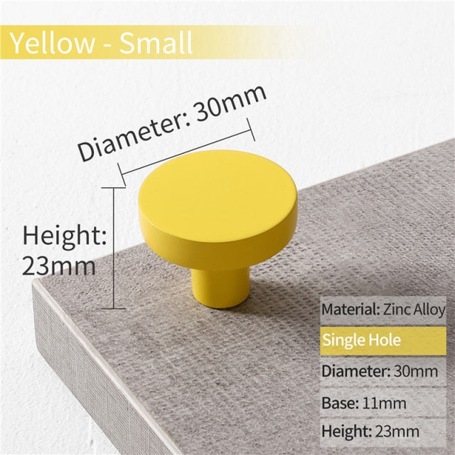 Cabinet Knobs Black Kitchen Handles Zinc Alloy Colorful - KiwisLove