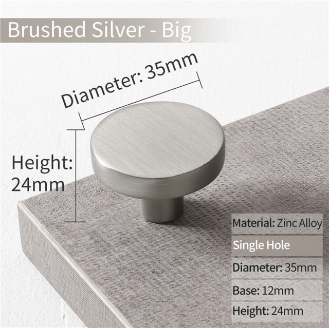 Cabinet Knobs Black Kitchen Handles Zinc Alloy Colorful - KiwisLove