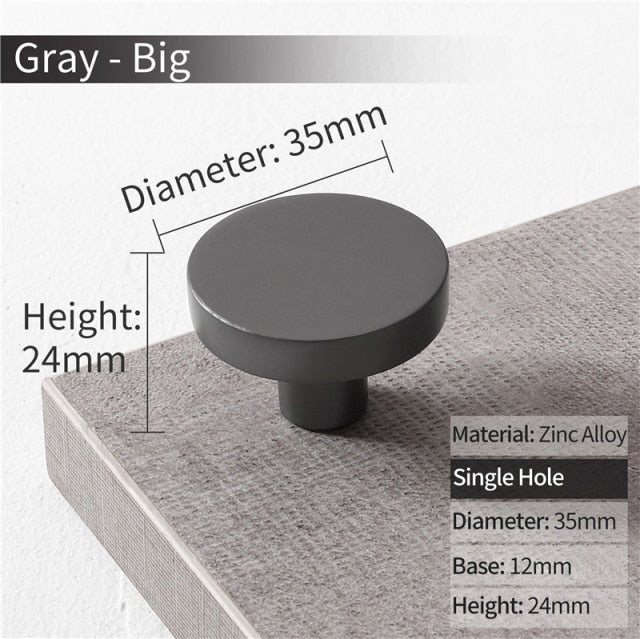 Cabinet Knobs Black Kitchen Handles Zinc Alloy Colorful - KiwisLove