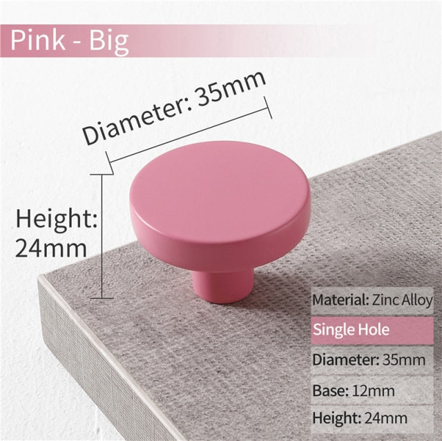 Cabinet Knobs Black Kitchen Handles Zinc Alloy Colorful - KiwisLove