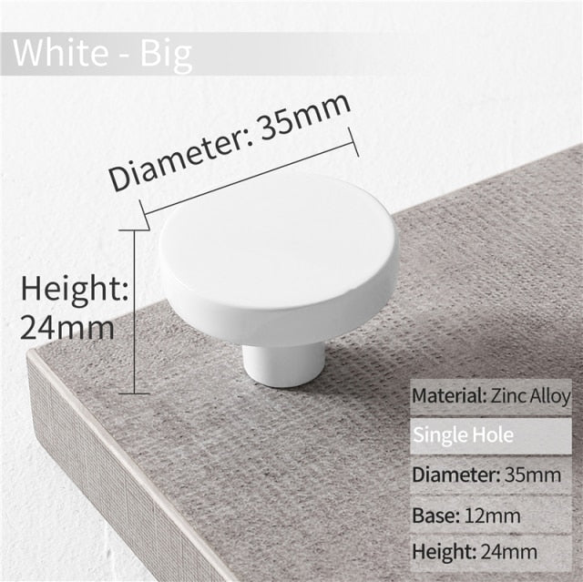 Cabinet Knobs Black Kitchen Handles Zinc Alloy Colorful - KiwisLove