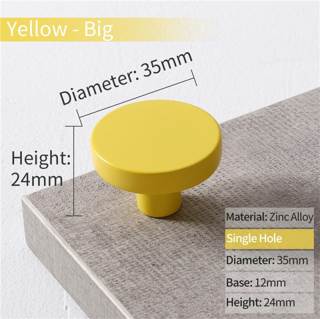 Cabinet Knobs Black Kitchen Handles Zinc Alloy Colorful - KiwisLove