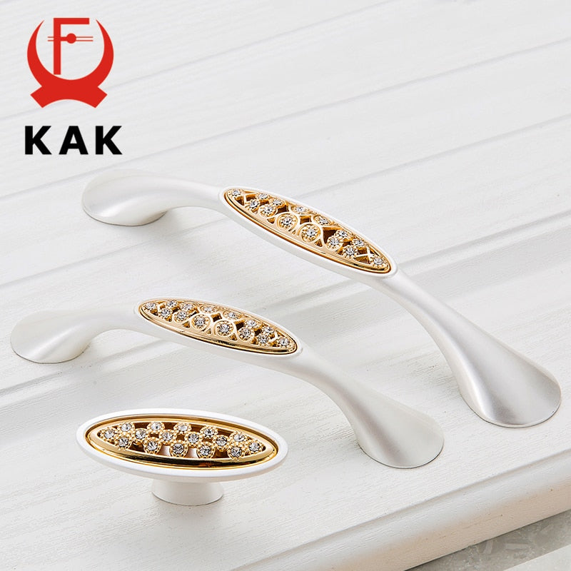 Crystal Gold Door Handles with Diamond Luxury Zinc Alloy - KiwisLove