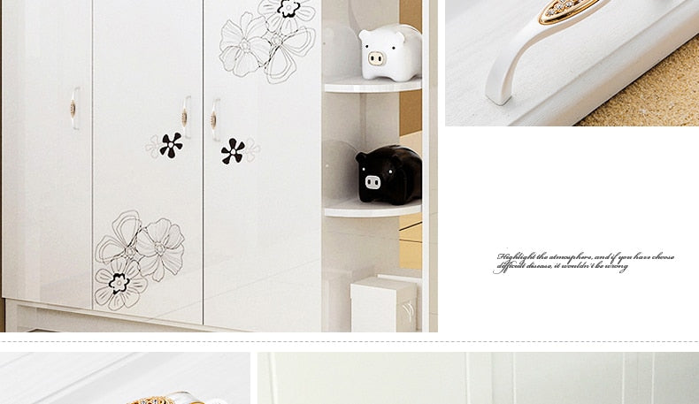 Crystal Gold Door Handles with Diamond Luxury Zinc Alloy - KiwisLove