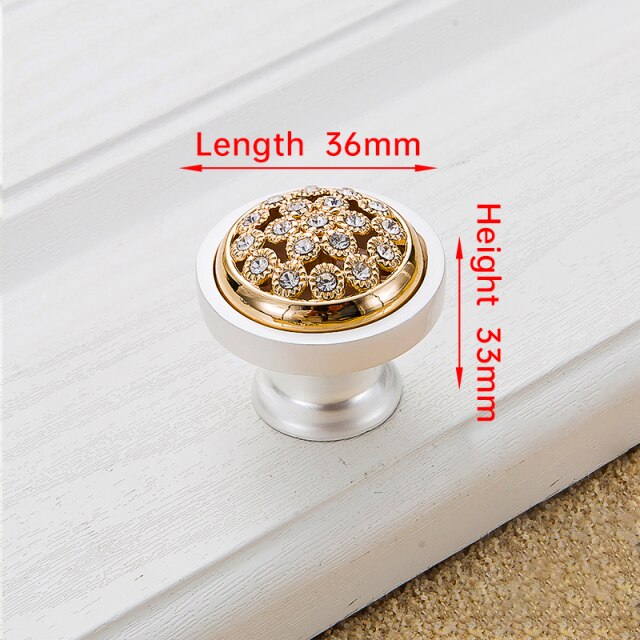 Crystal Gold Door Handles with Diamond Luxury Zinc Alloy - KiwisLove