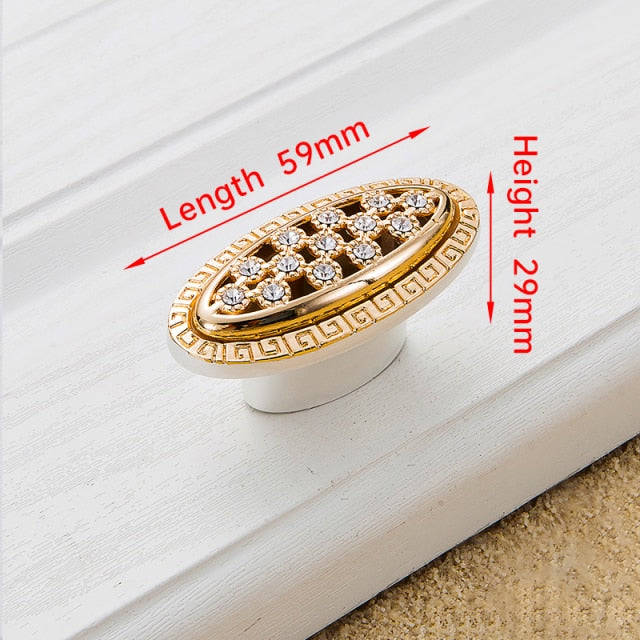 Crystal Gold Door Handles with Diamond Luxury Zinc Alloy - KiwisLove