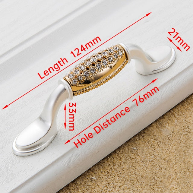 Crystal Gold Door Handles with Diamond Luxury Zinc Alloy - KiwisLove