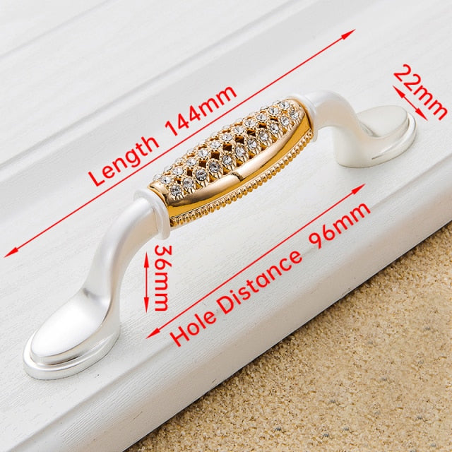 Crystal Gold Door Handles with Diamond Luxury Zinc Alloy - KiwisLove