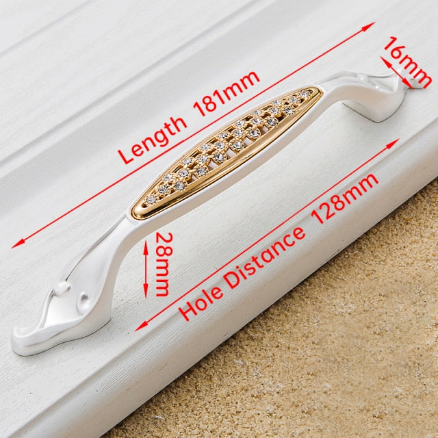 Crystal Gold Door Handles with Diamond Luxury Zinc Alloy - KiwisLove