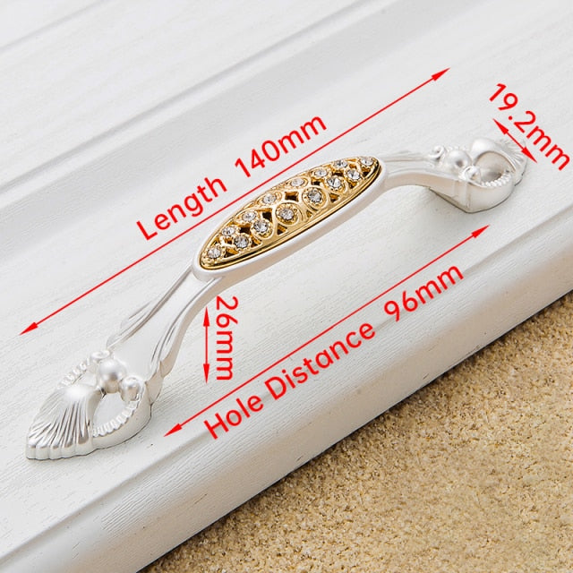 Crystal Gold Door Handles with Diamond Luxury Zinc Alloy - KiwisLove