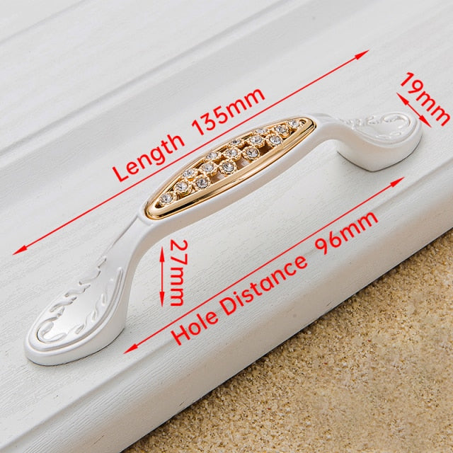 Crystal Gold Door Handles with Diamond Luxury Zinc Alloy - KiwisLove