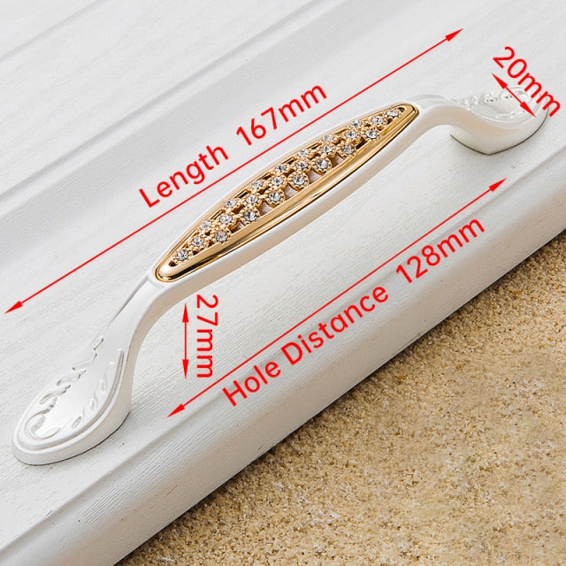 Crystal Gold Door Handles with Diamond Luxury Zinc Alloy - KiwisLove