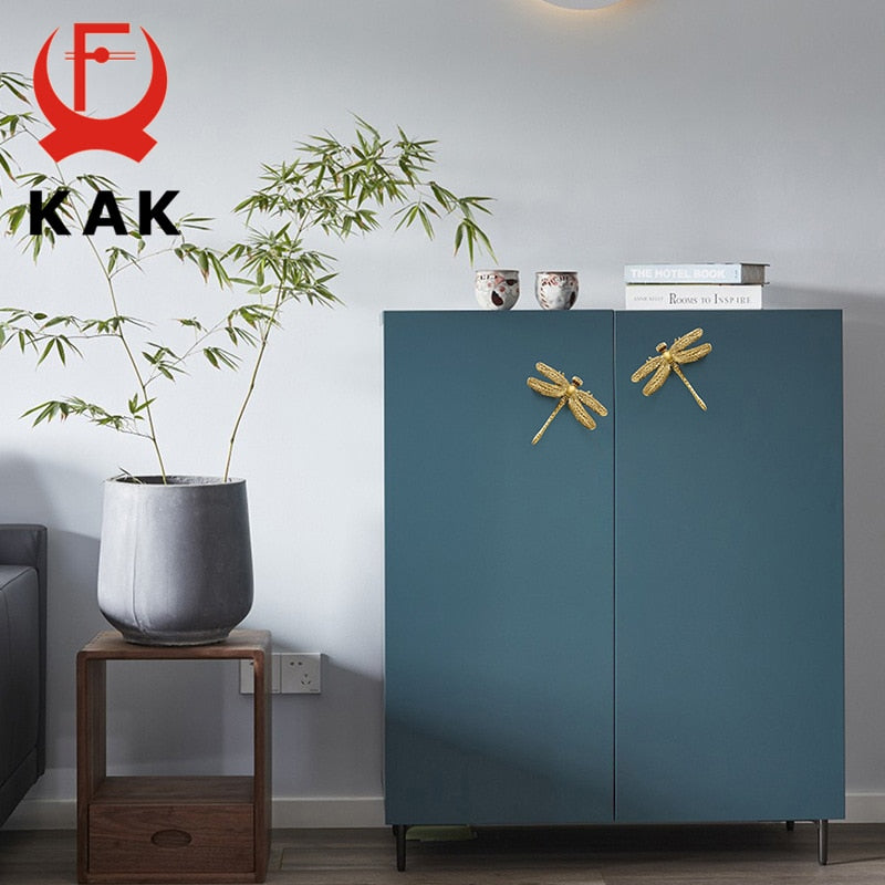 KAK Brass Dragonfly Furniture Decoration Handles  Butterfly Pulls - KiwisLove